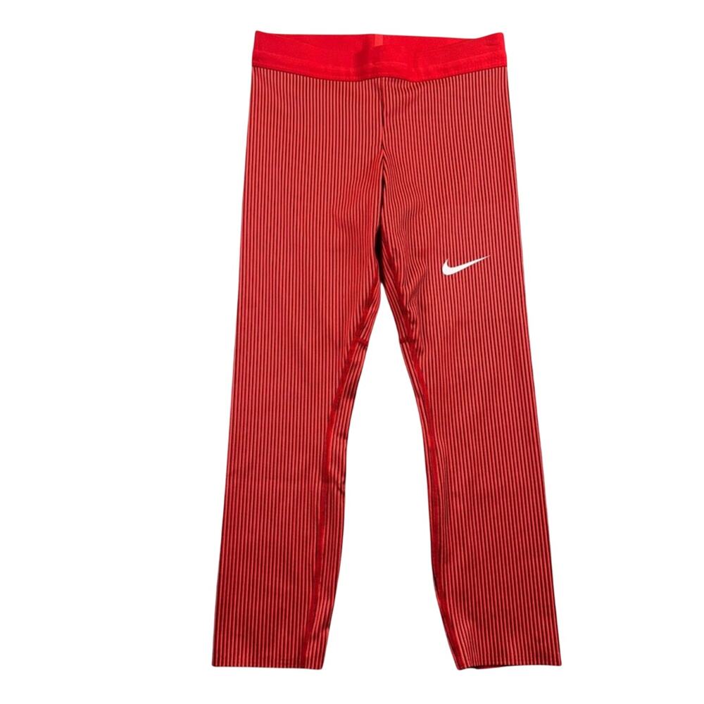 Womens Size M Nike Pro Elite Olympic Racing Tights Red Black Striped FD5889-000